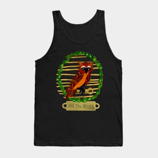 The World  Owl Tarot Tank Top